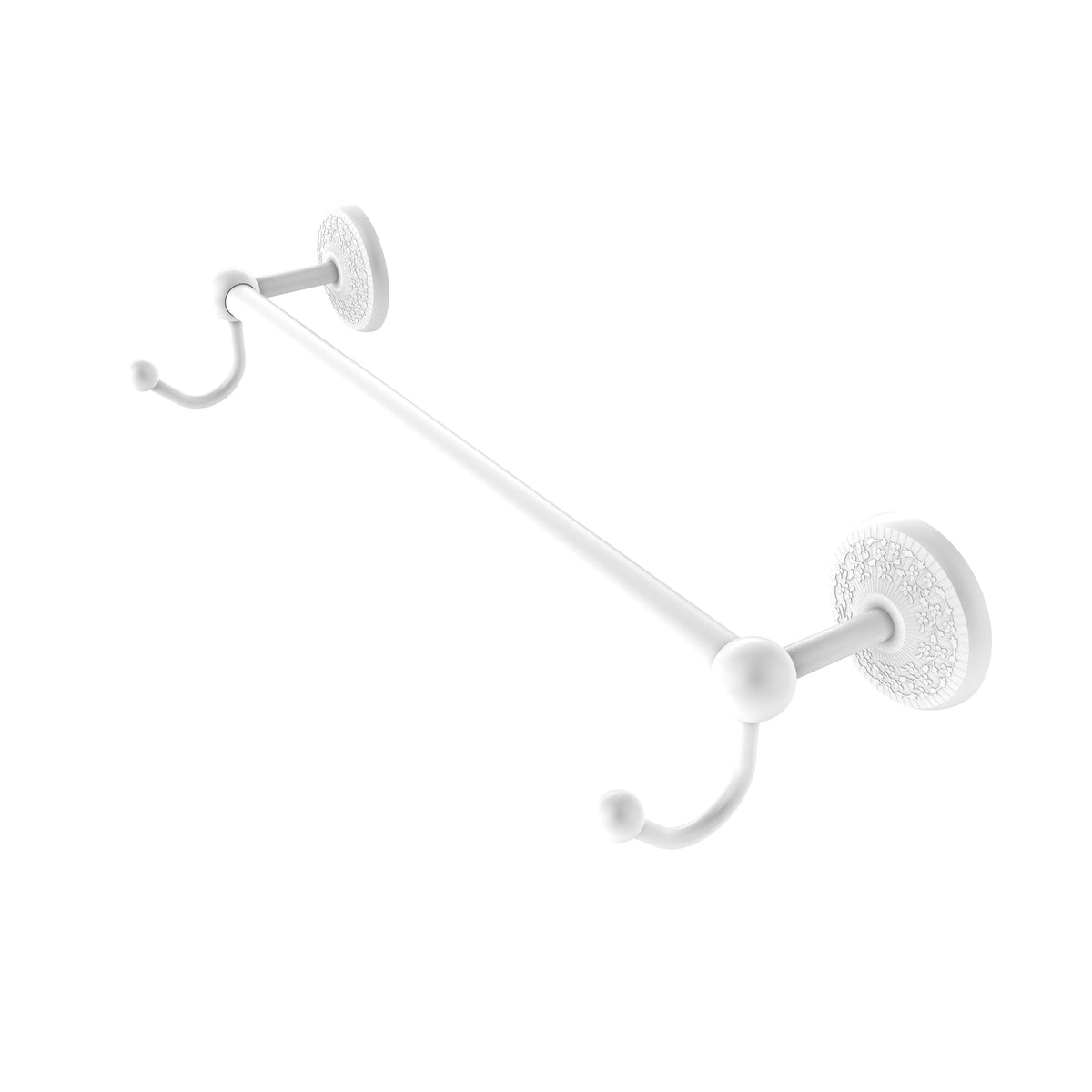 36 inch Towel Bar with Integrated Hooks Matte White W98322