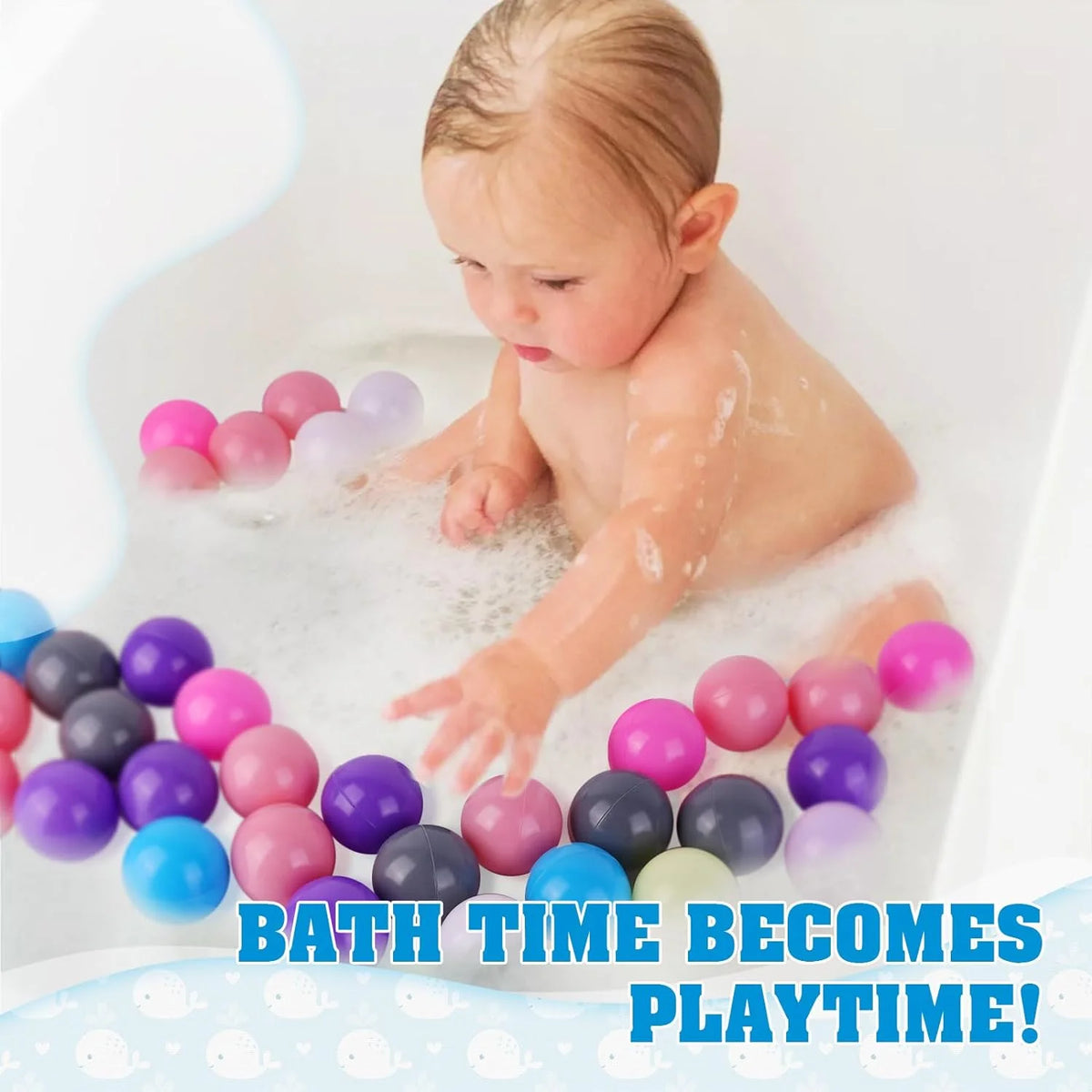 Pastel Plastic Ball Pit Balls with Storage Mesh Bag N9036