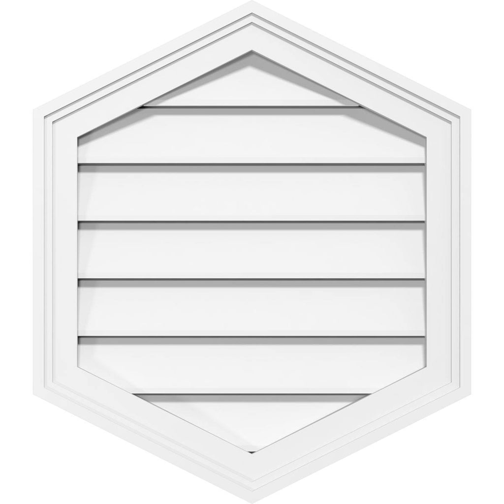 18x22W x 22x22H Vertical Peaked Surface Mount PVC Gable Vent 12/12 Pitch G547
