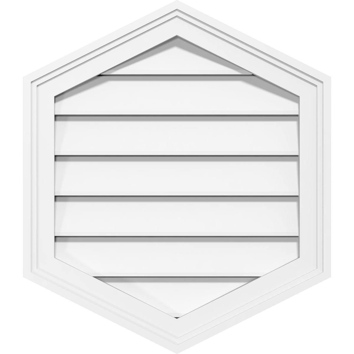 18x22W x 22x22H Vertical Peaked Surface Mount PVC Gable Vent 12/12 Pitch G547