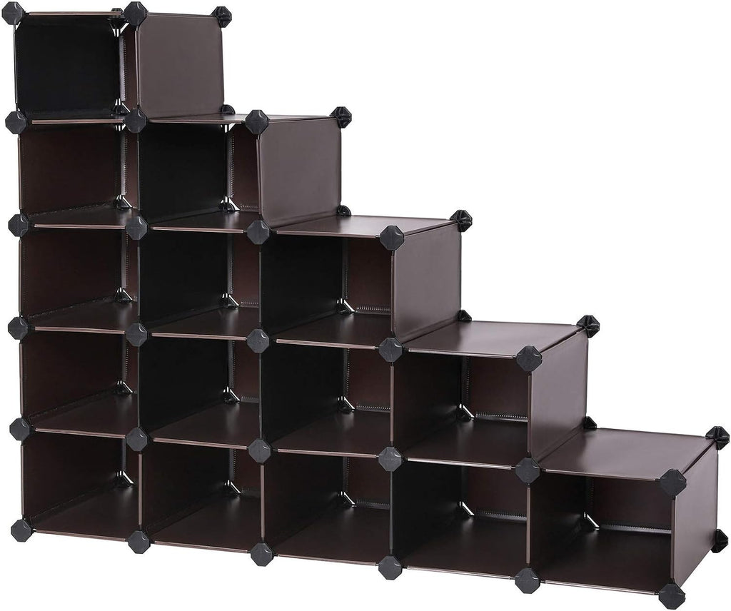 White 15-Slot Plastic Shoe Storage Organizer B813