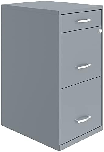 18in Deep 3 Drawer Metal File Cabinet Pearl White X79338