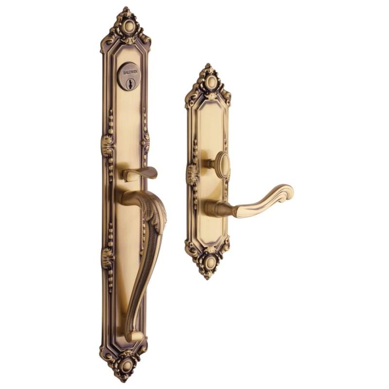 Satin Brass and Brown Right Hand Dummy Handleset Trim Set L53822