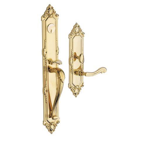 Satin Brass and Brown Right Hand Dummy Handleset Trim Set L53822