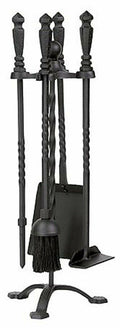 Black Wrought Iron Fireplace Tool Set U313