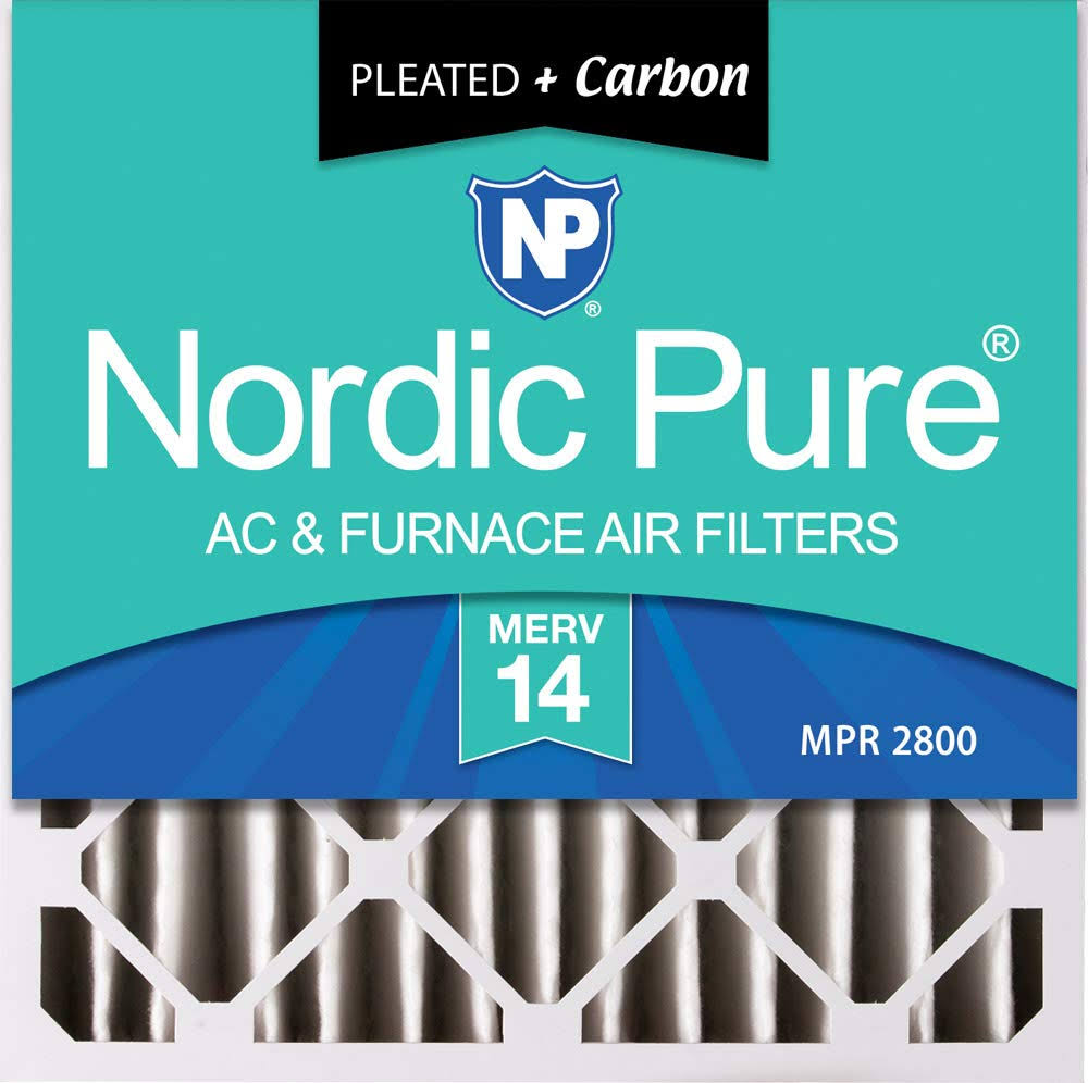 20x20x4 MERV 14 Pleated Carbon AC Furnace Air Filters 2 Pack Z846