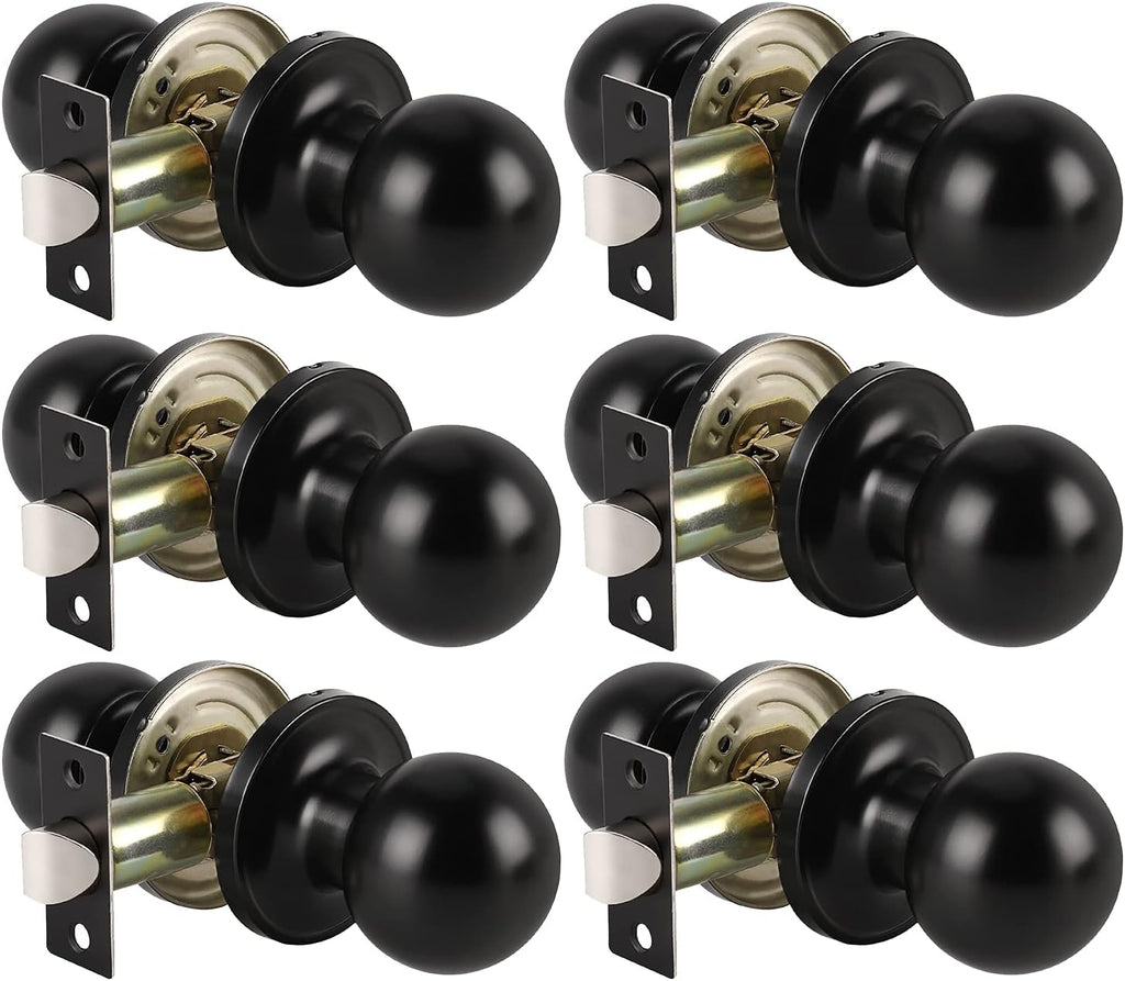 10 Pack Keyed Alike Matte Black Exterior Door Knobs with Lock and Key R755