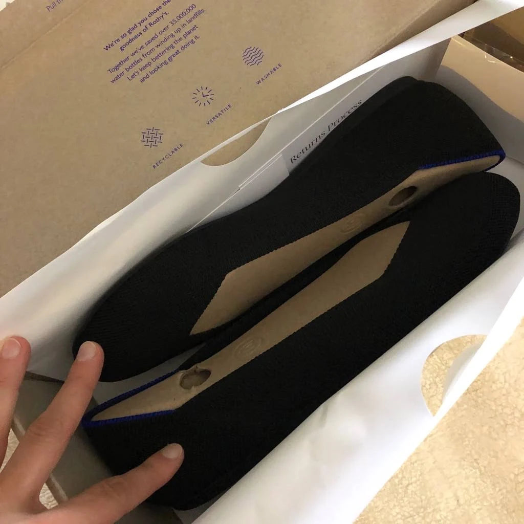 Black Flat Shoes Y2556
