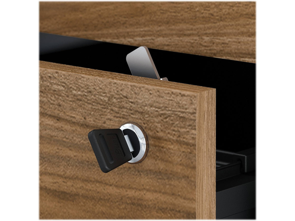 72w Desk with Drawers and Storage Cabinet Fresh Walnut White T661429