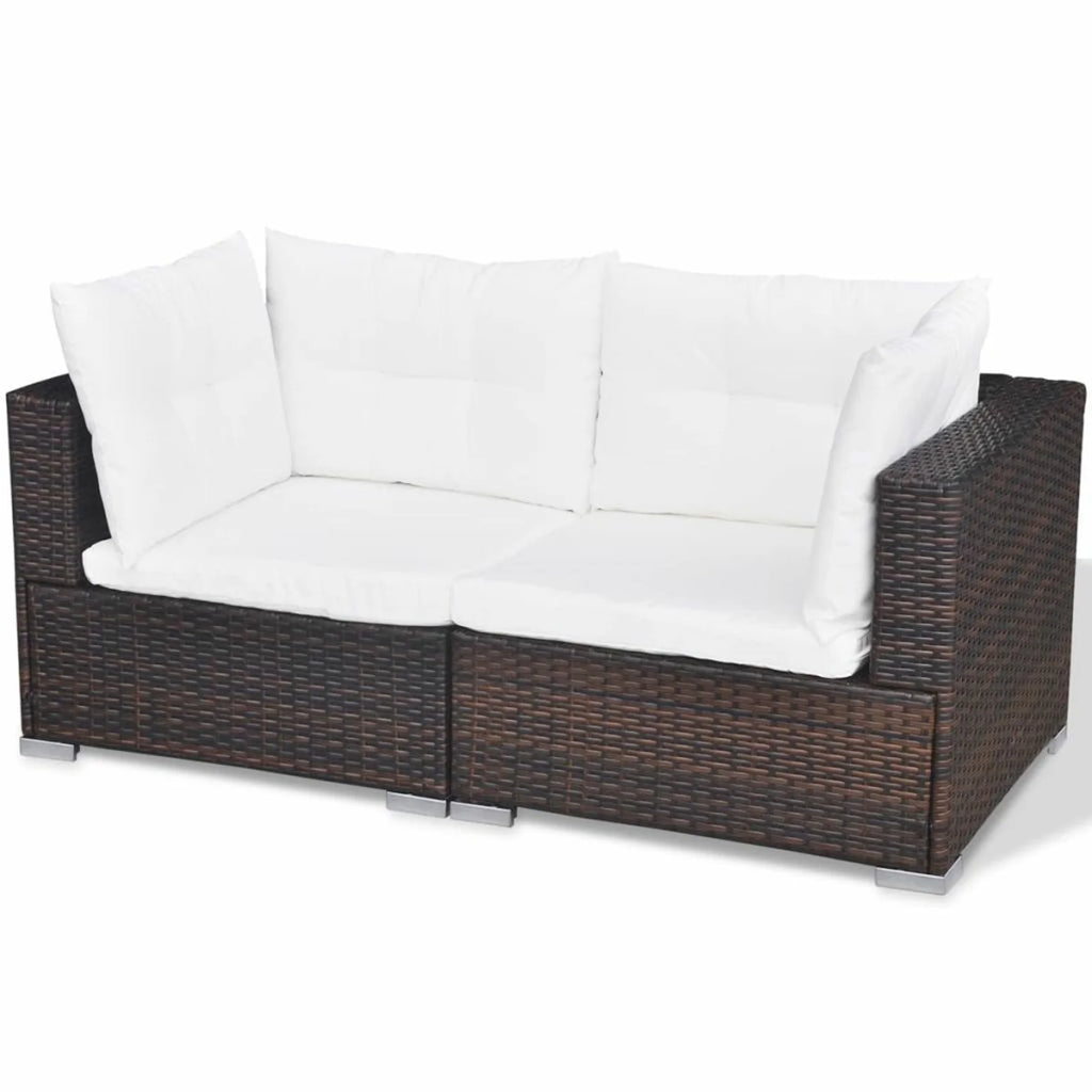 10 Piece Outdoor Patio Furniture Set with Coffee Table and Ottoman D316