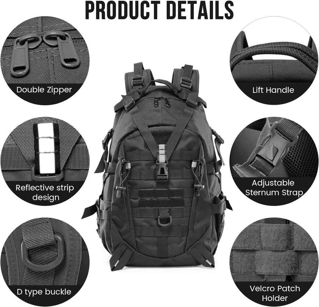 Black 25L Tactical Backpack H331216