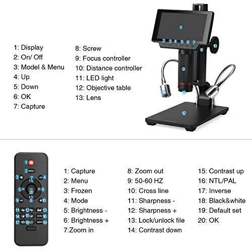 5 inch LCD 1080p Digital Microscope with Adjustable Stand Y298