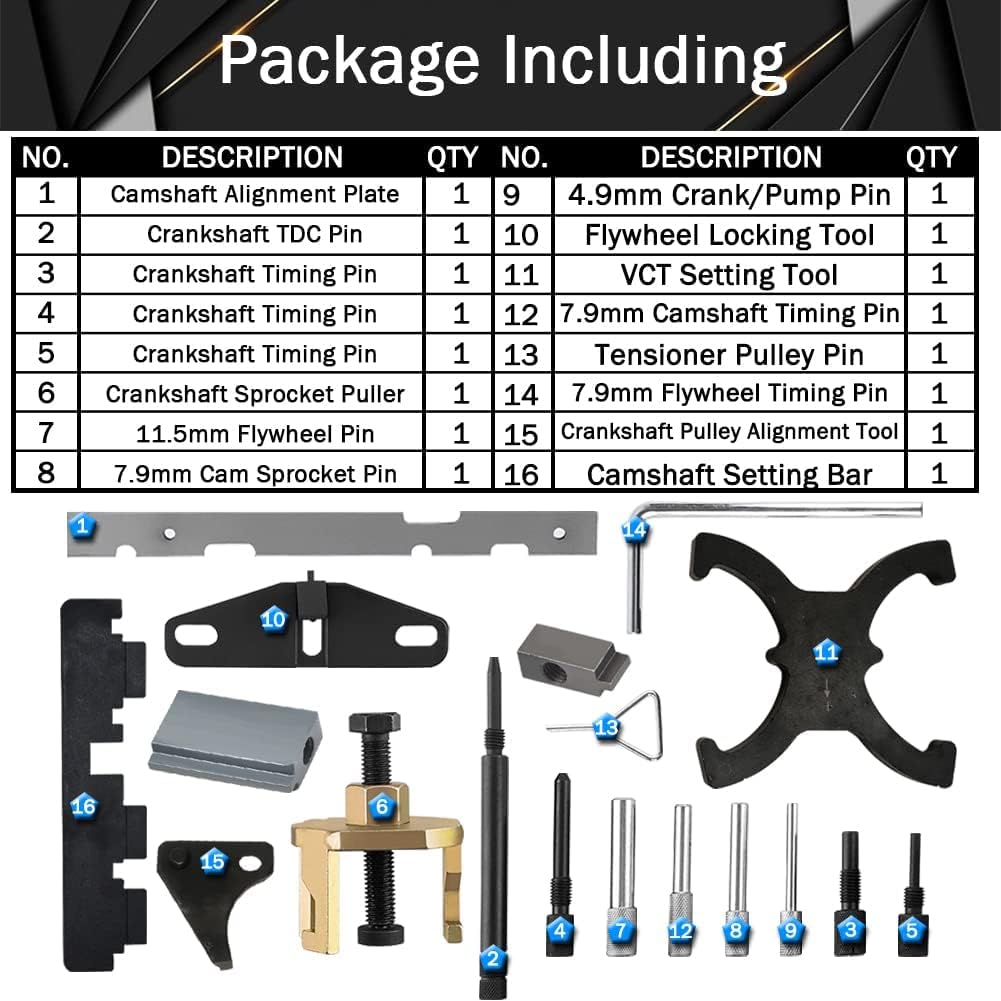 Engine Timing Tool Kit Camshaft Flywheel Locking Tool Set Pack of 2 F15359