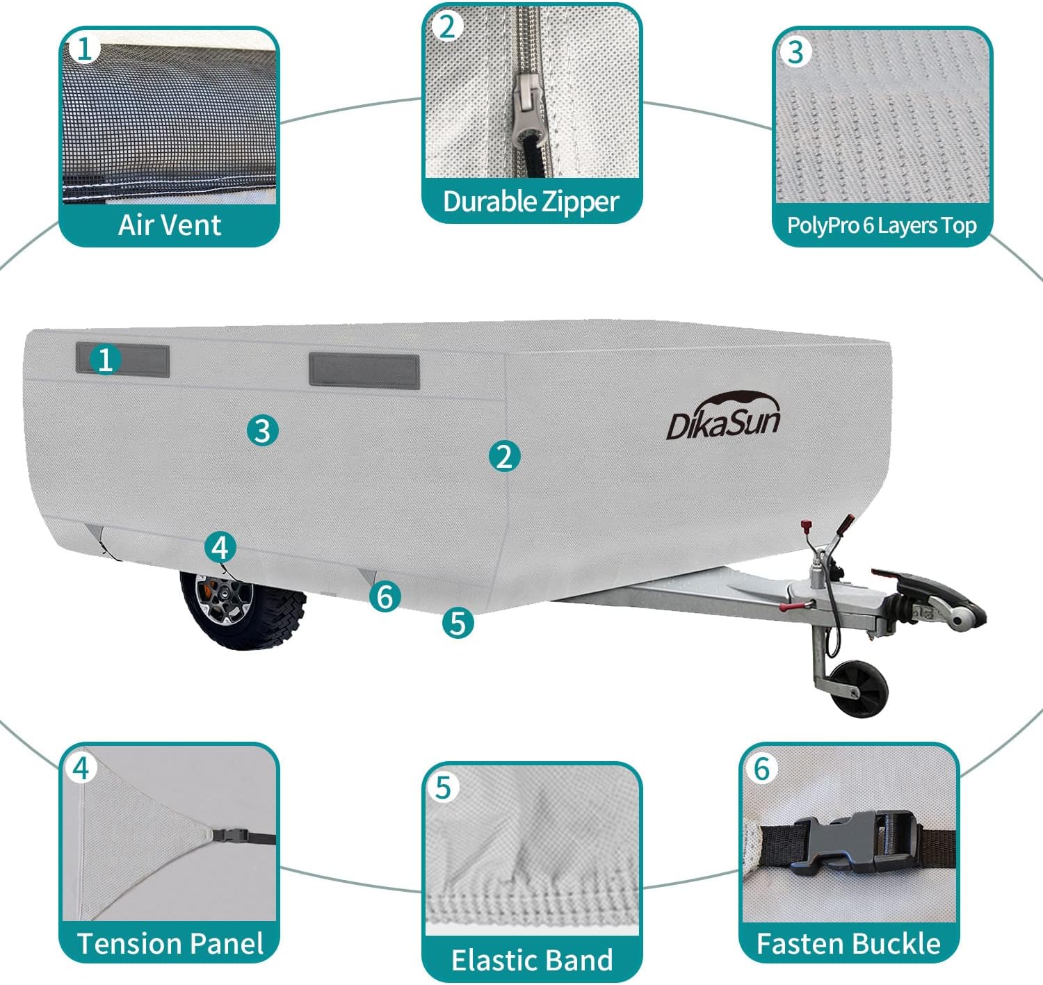 Pop Up Folding Camper Cover with Adhesive Repair Patches E69064