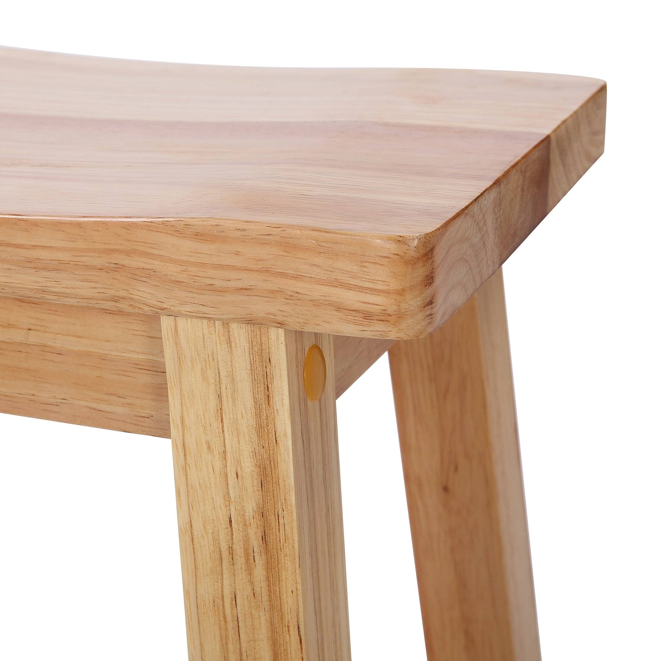 Solid Wood Saddle Counter Stool Open Gray Z502