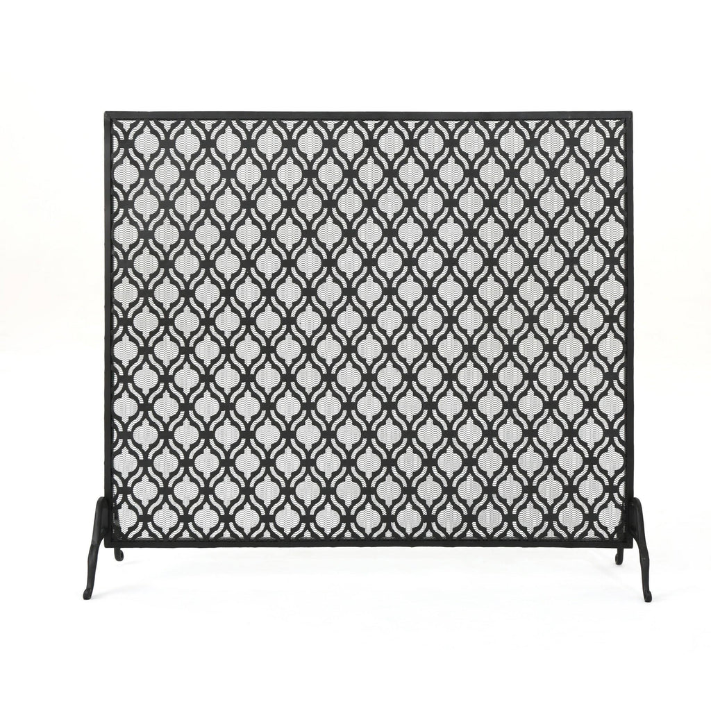 Black Iron Fireplace Screen B347