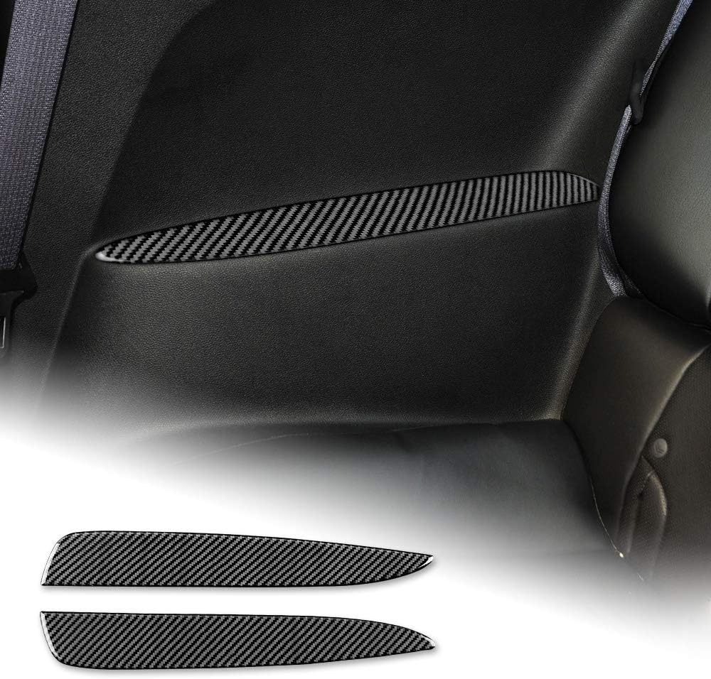 Carbon Fiber Car Rear Seat Armrest Sticker Interior Trim Decal Black Pack of 2 W4426