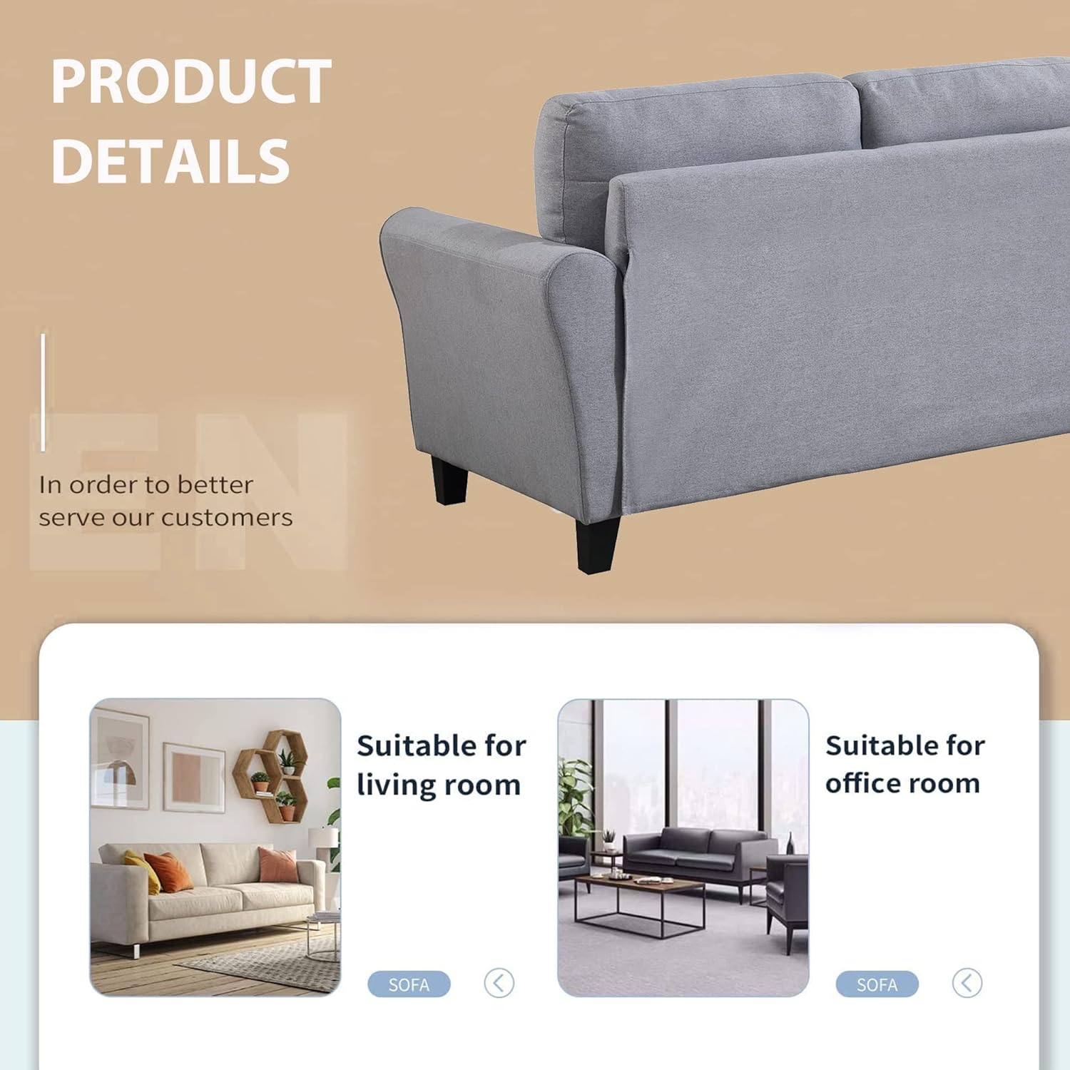 Light Grey-Blue Button Tufted Sectional Sofa Set G81103