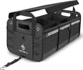 Car Trunk Organizer with Cooler, Foldable Lid, Non-Slip Waterproof Bottom, 3 Compartments, Black, Pack of 2 M147332
