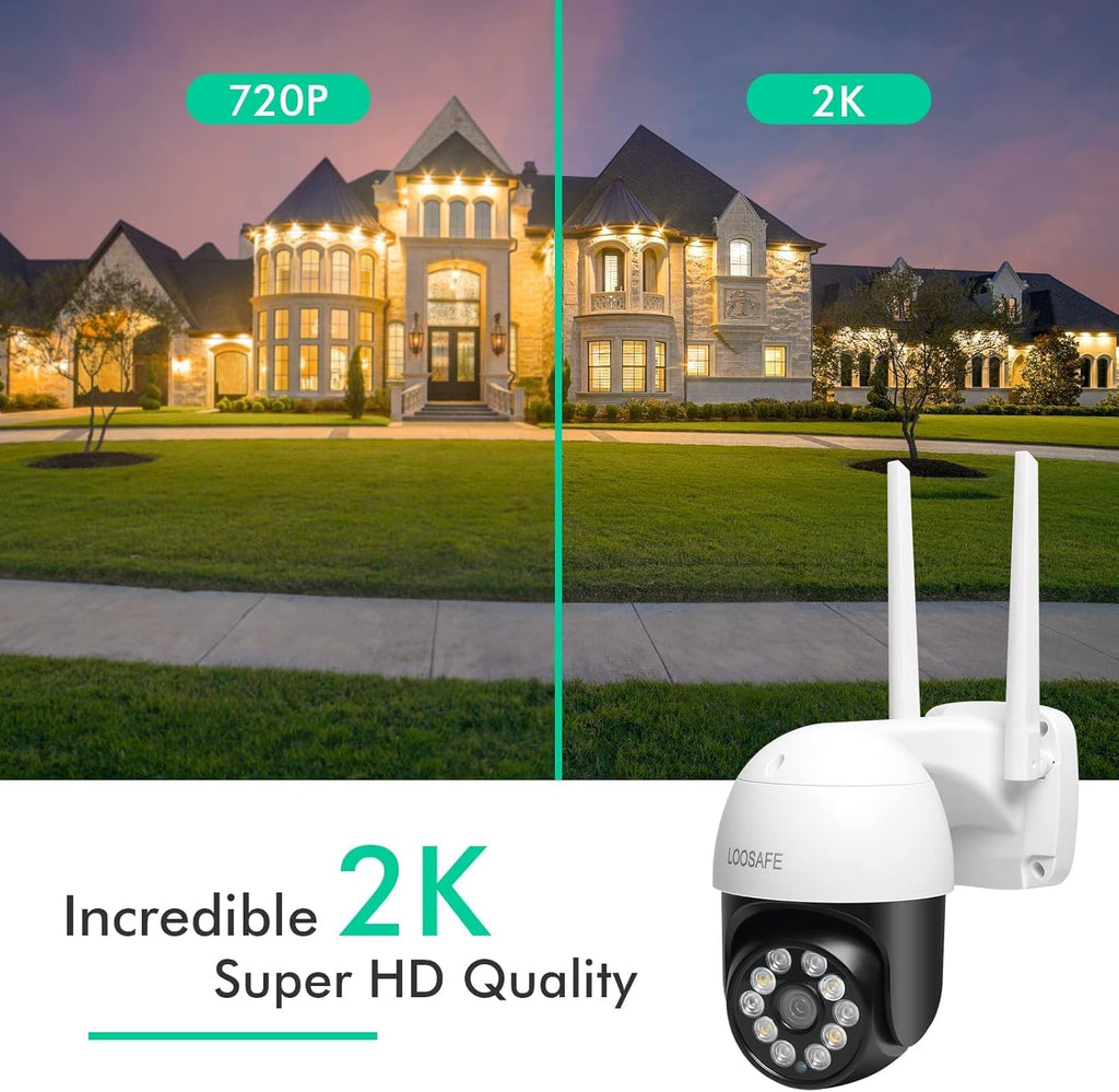 4MP PTZ Wireless Security Camera Outdoor with Spotlights H705564