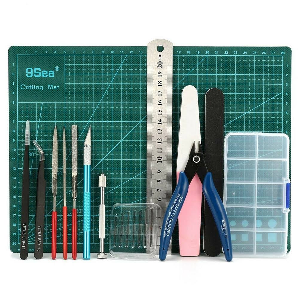 19pcs DIY Modeler Basic Tools Craft Set Hobby Model Building Kit Grinding F645067