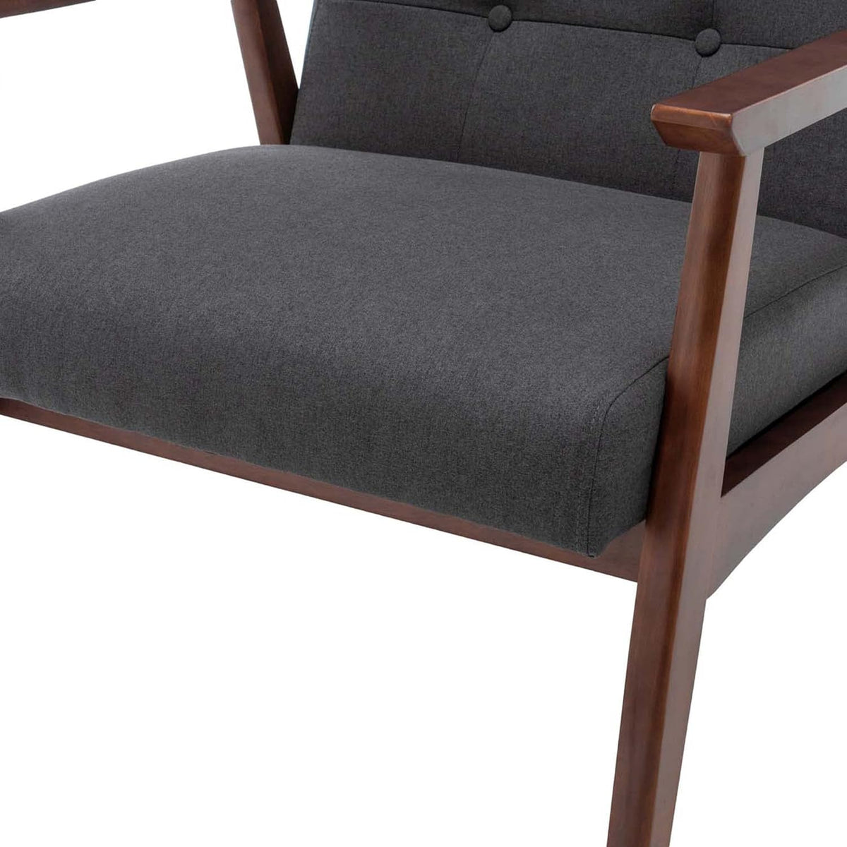 Accent Armchair and Ottoman Set, Dark Gray Fabric H39047