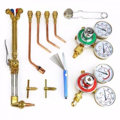 Blue Oxygen Acetylene Welding Cutting Torch Tool Kit with Regulator Twin Hose Carrying Case U686079