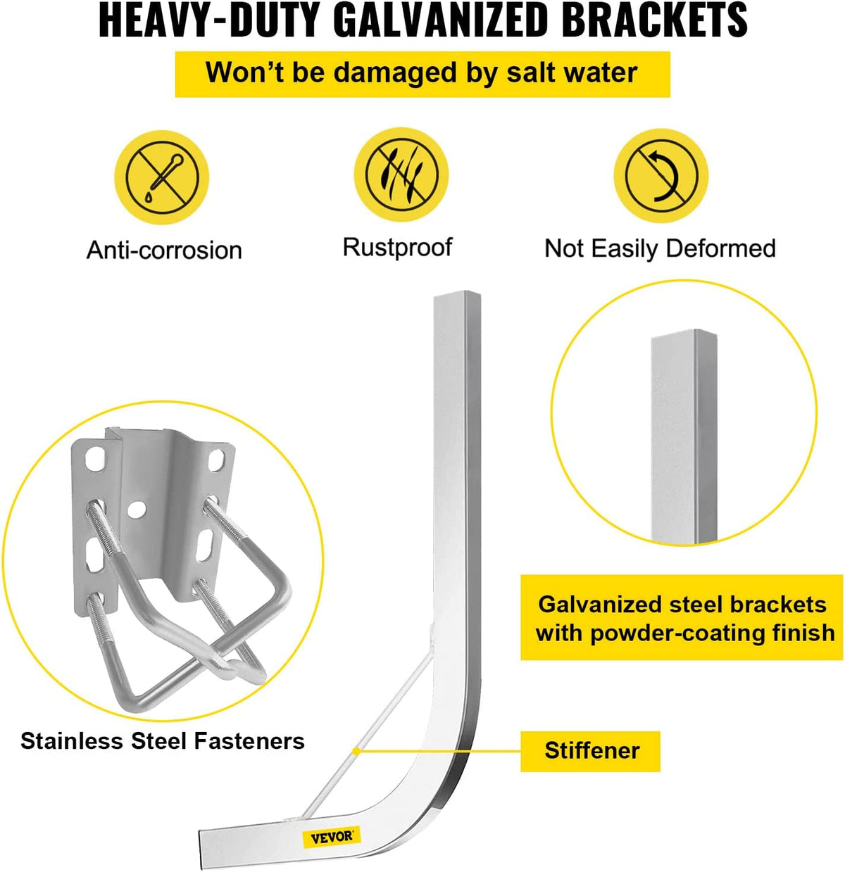 48 in. Steel Boat Trailer Guide-on with White PVC Tube Covers O755