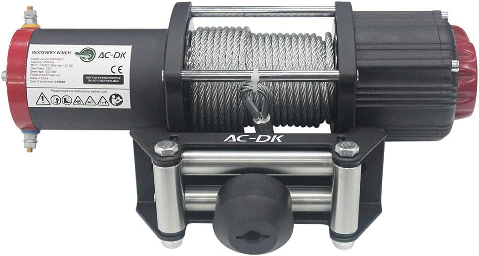 5500 lb. 12V Electric Winch with Galvanized Steel Wire Rope and Wireless Remote Control R816