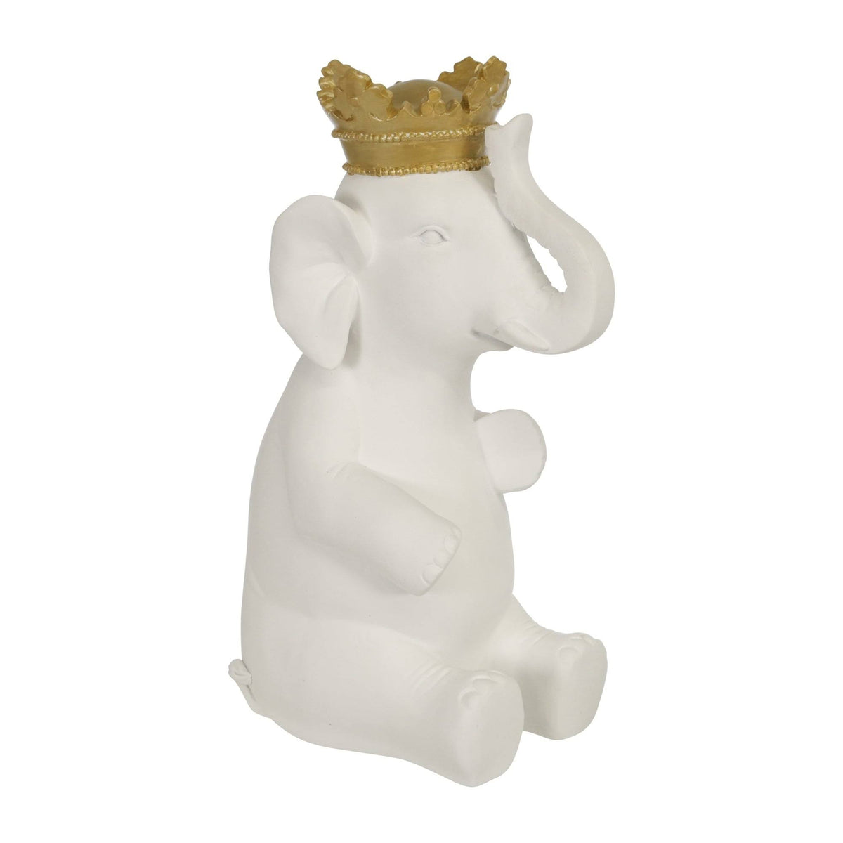 White/Gold Polyresin Elephant S16967