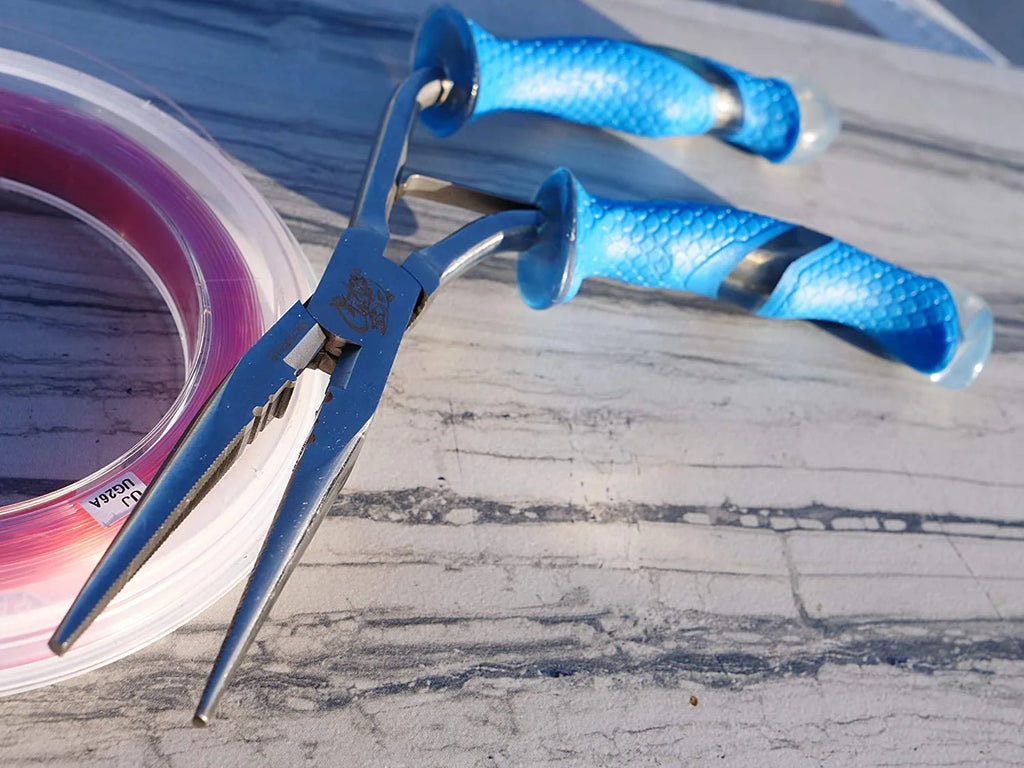 Blue Titanium Bonded Stainless Steel Fishing Pliers B654096