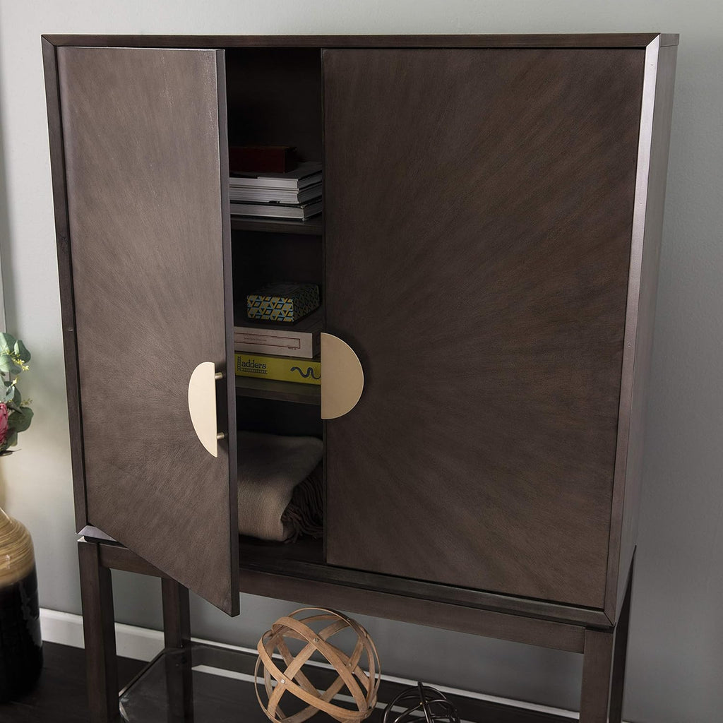 Gray Storage Hutch Bar Cabinet V940190