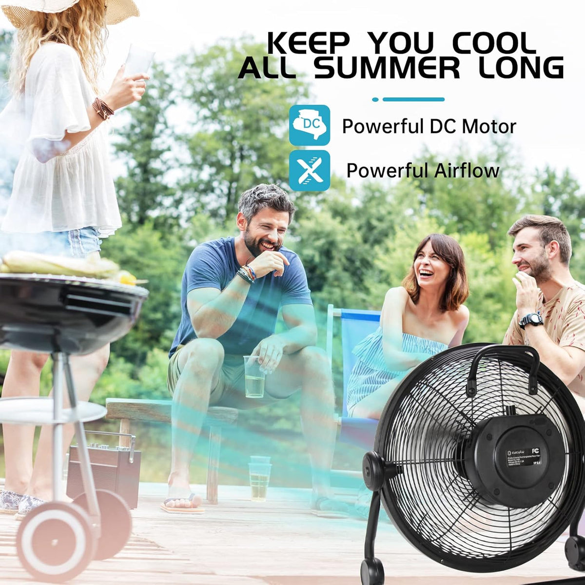 15000mAh 12'' Cordless Metal Blade Portable Fan Q3511
