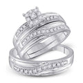 10kt White Gold Diamond Solitaire Wedding Ring Set 1/3 Cttw Ring Size 7 V3526