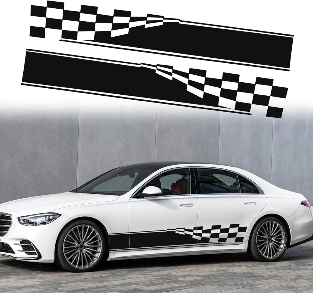 2pc Black Car Vinyl Decals Stickers M438