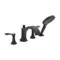Matte Black Double Handle Deck Mounted Roman Tub Faucet Trim H460259