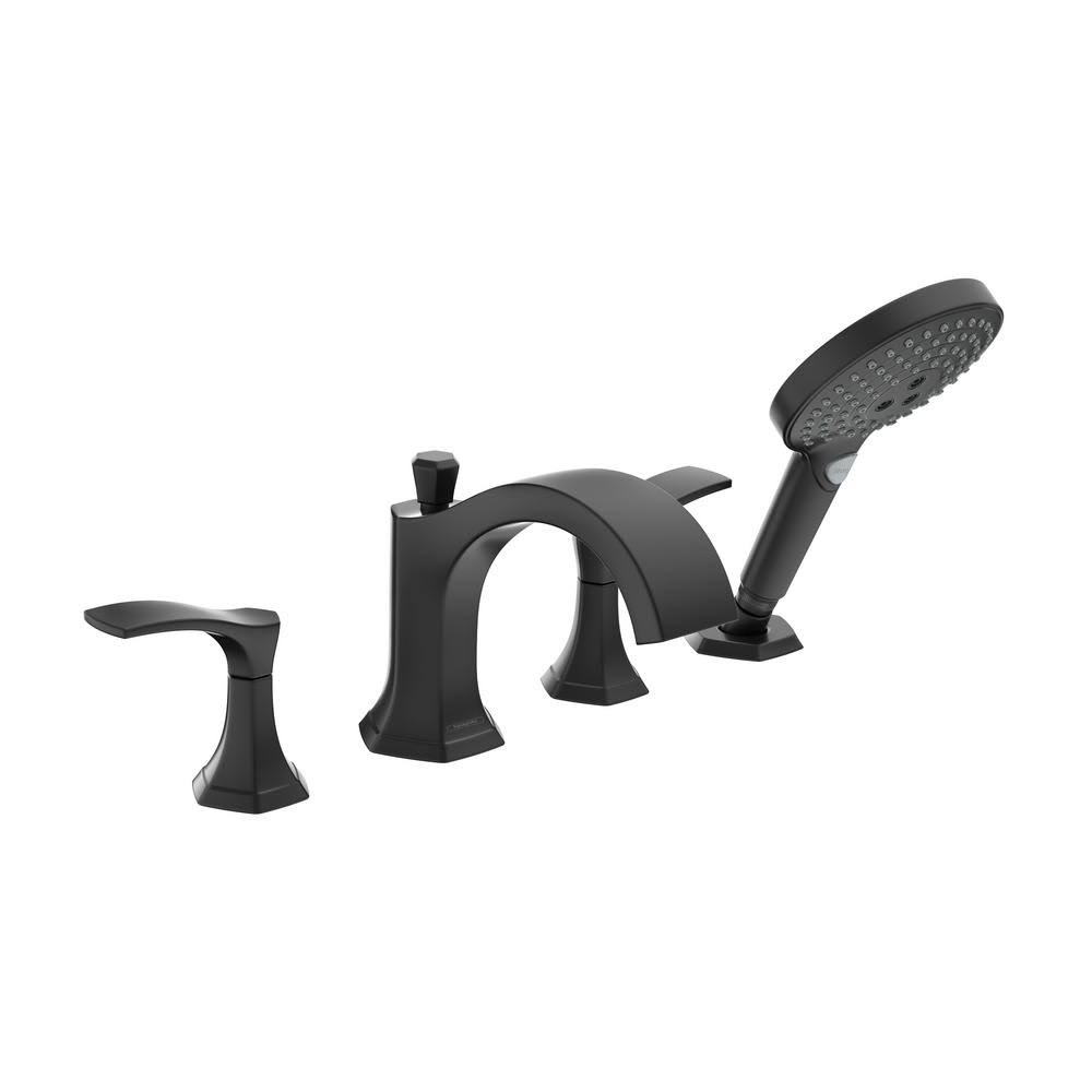 Matte Black Double Handle Deck Mounted Roman Tub Faucet Trim H460259