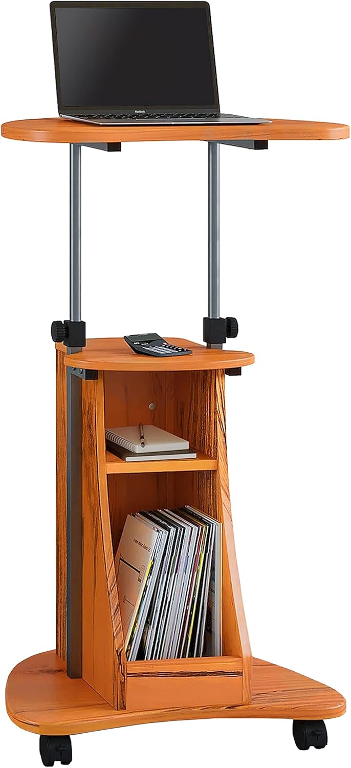 Adjustable Height Laptop Cart With Storage R837