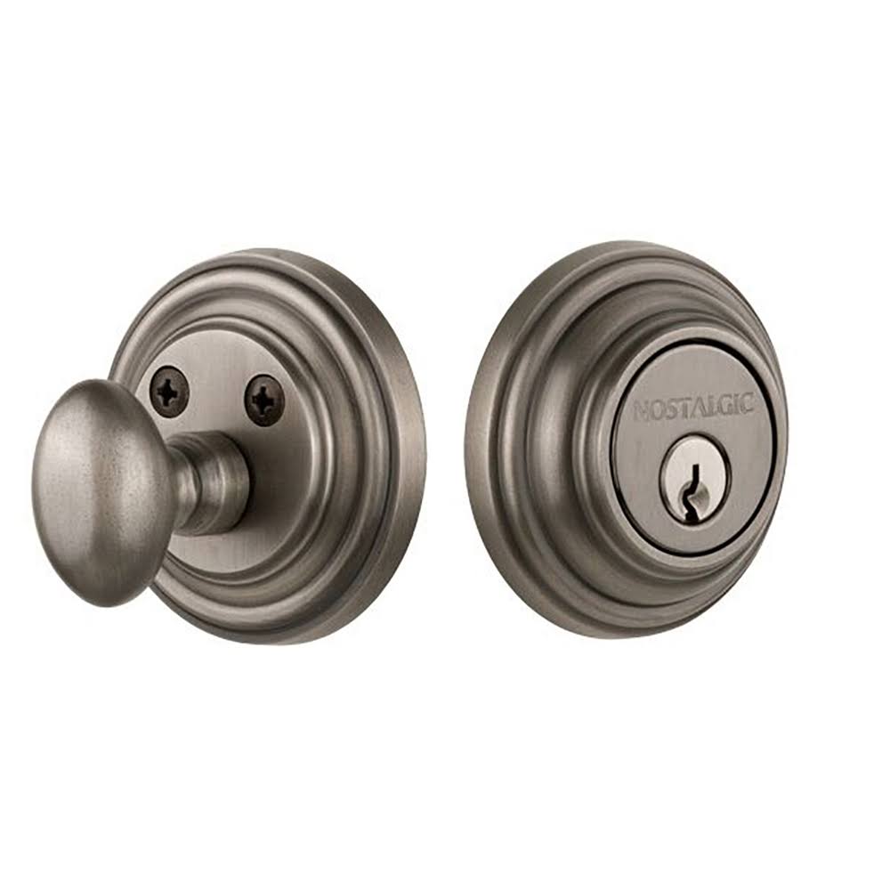 Gray Solid Brass Single Cylinder Deadbolt K46579