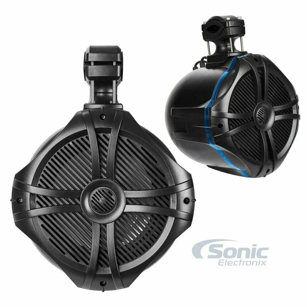 600W 8" 4-Ohms Marine Tower Speakers with RGB Lights and Remote C336