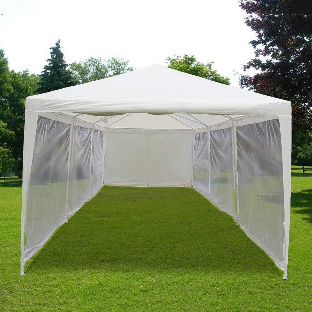 10'x30' White Canopy Tent with Mesh Side Wall F3824