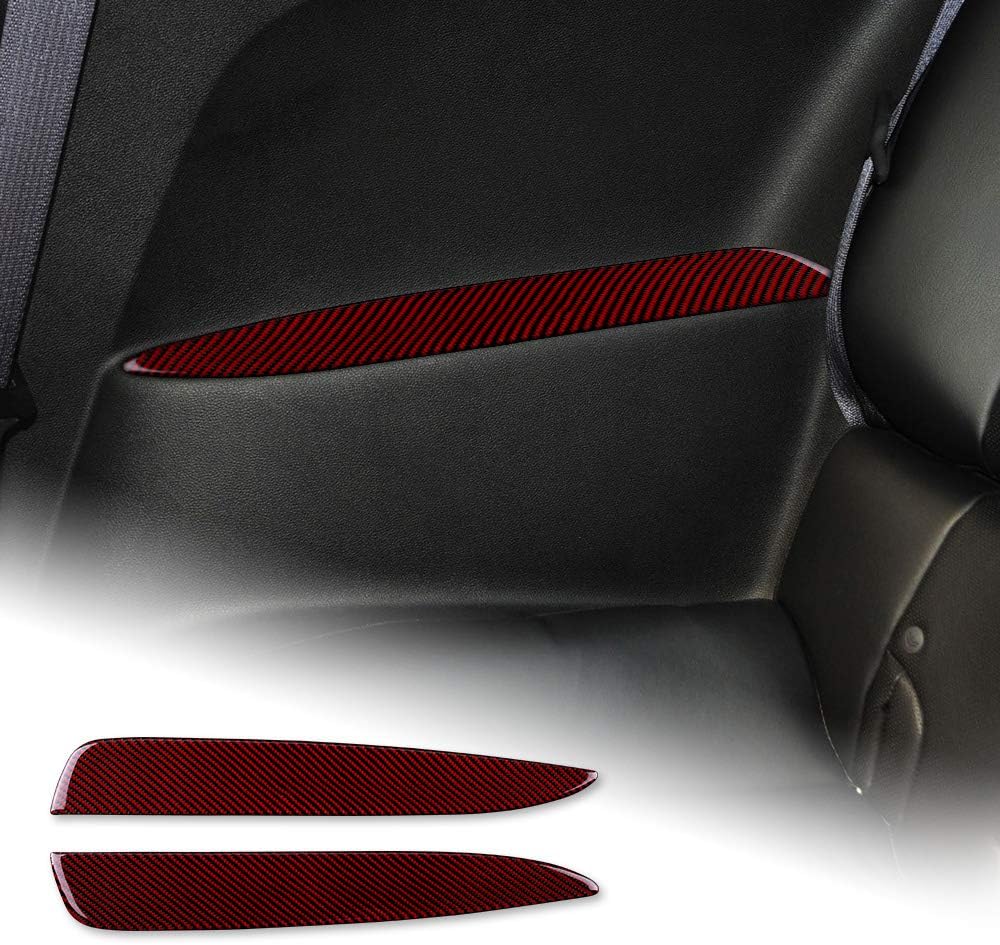 Carbon Fiber Car Rear Seat Armrest Sticker Interior Trim Decal Black Pack of 2 W4426