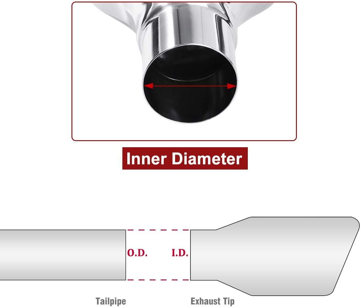 Pack of 2 Stainless Steel Exhaust Tailpipe Tips P27701