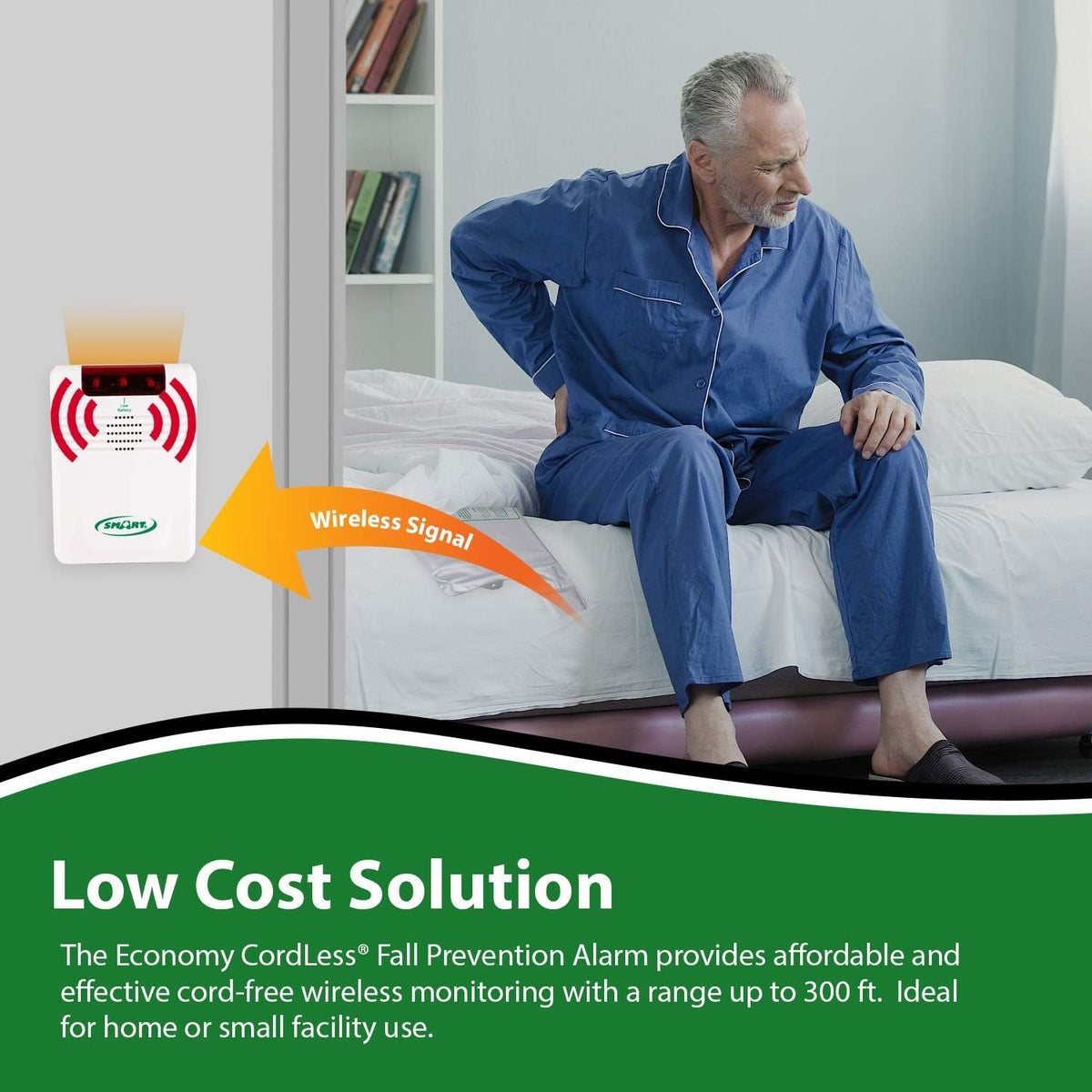 Wireless Bed Alarm System with Weight Sensing Pad and Remote Alert Monitor L2273