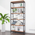 5 Shelf Metal and Wooden Bookshelf F19896
