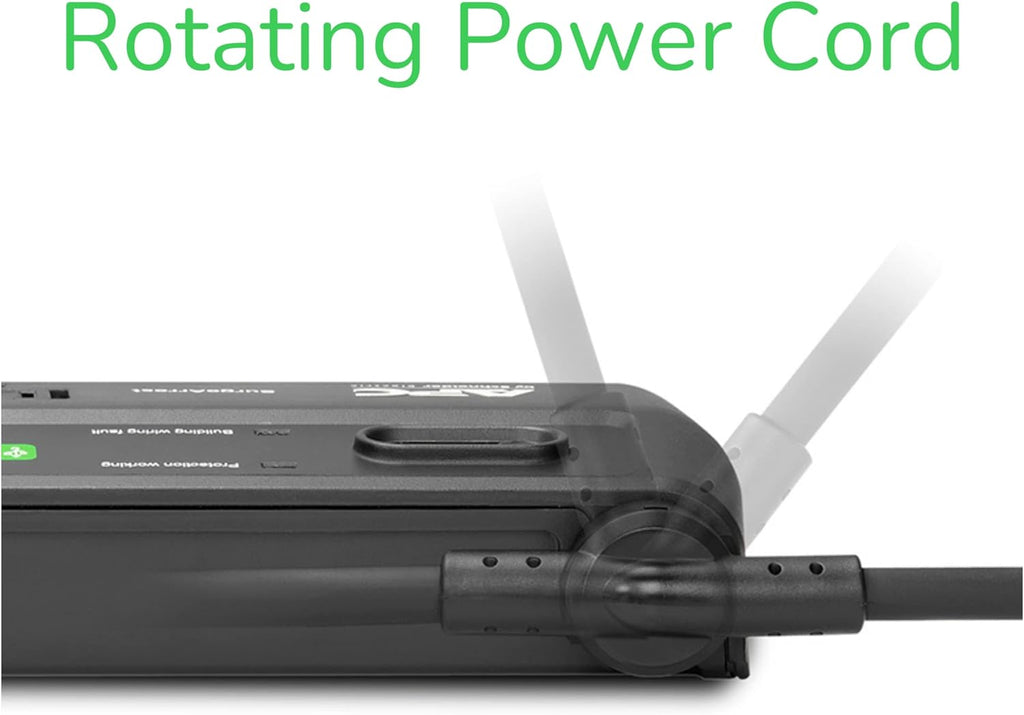 11 Outlet Power Strip Surge Protector with USB Ports, 2880 Joule, 8' Cord, Flat Plug, Black, Pack of 2 A5991