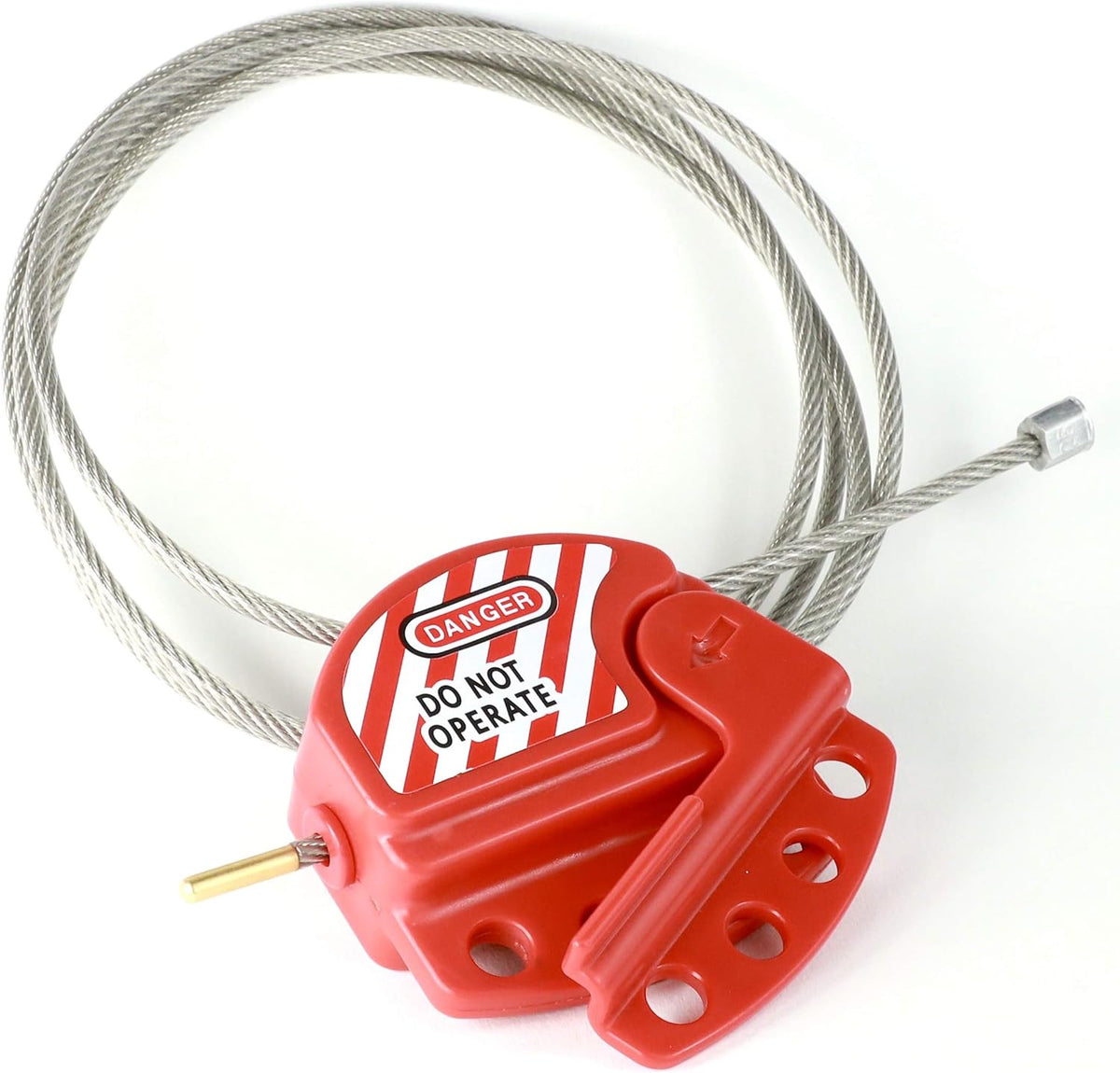 6 ft Adjustable Steel Cable Lockout Tagout Lock with Vinyl Coating V8330