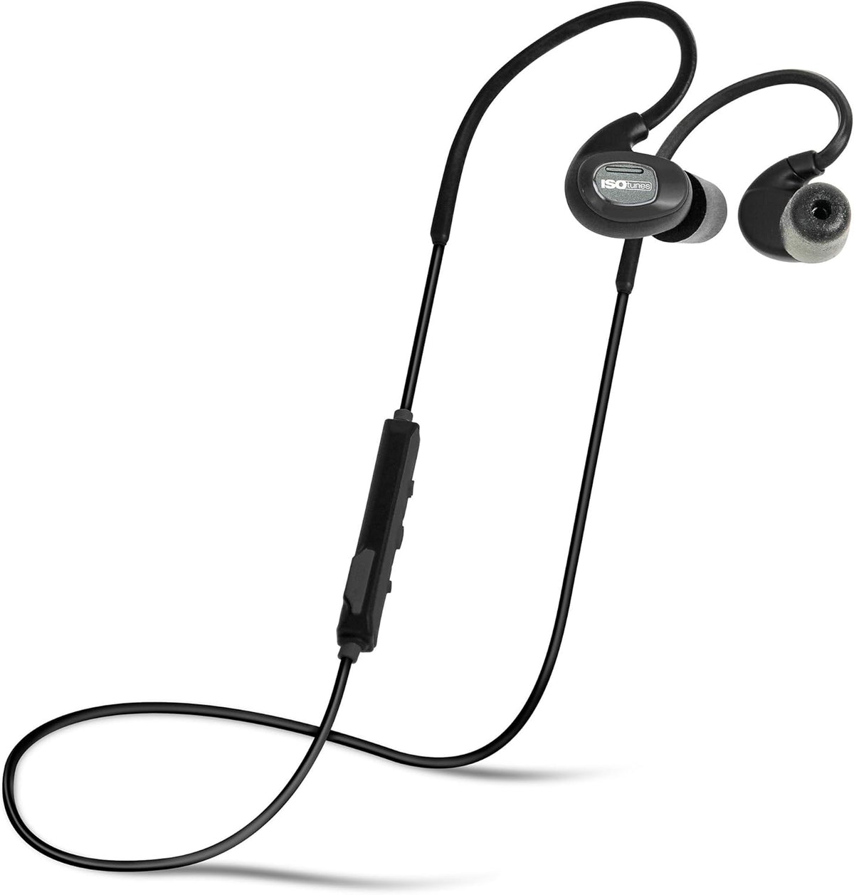Matte Black Bluetooth Earplug Headphones with Noise Cancelling Mic H696685