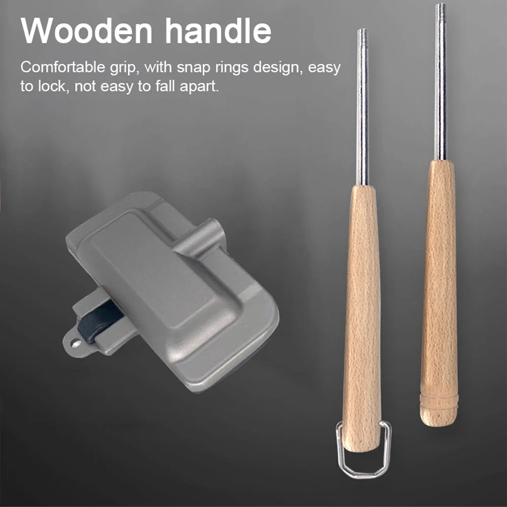Double-Sided Non-Stick Aluminum Sandwich Maker with Removable Handle K40383