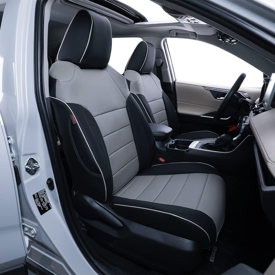 Beige Leatherette Car Seat Covers for Toyota Corolla Cross K1755